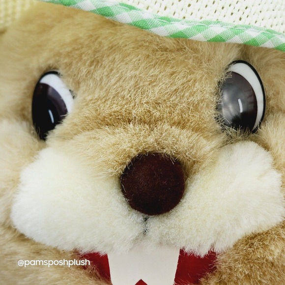 Cuddle Wit Farmer Bunny Rabbit Plush 16" Gingham Plaid Shirt Easter 1992 Bunny - Picture 12 of 12